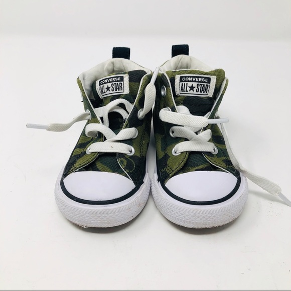 ❌SOLD❌ CONVERSE TODDLER CAMO MID SNEAKERS SZ6 - Picture 3 of 8